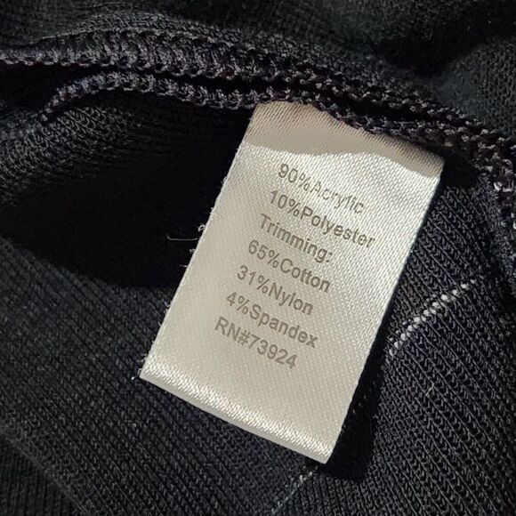 Ming Wang Black Open Cardigan Size 3X Shoulder Pads - Picture 7 of 8